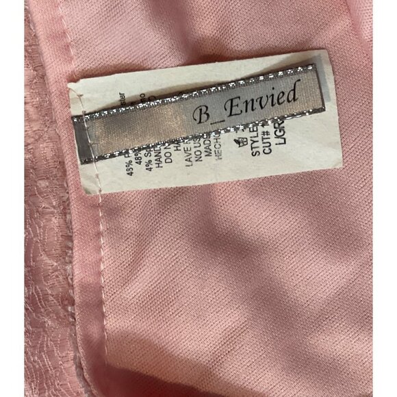B_ENVIED Women's One Shoulder Pullover Top Stretch Lace Size Large Made USA Pink - Picture 5 of 8